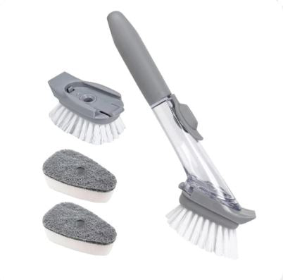 Cepillo de Limpieza con Dispensador: ¡Ahorra Jabón y Tiempo!